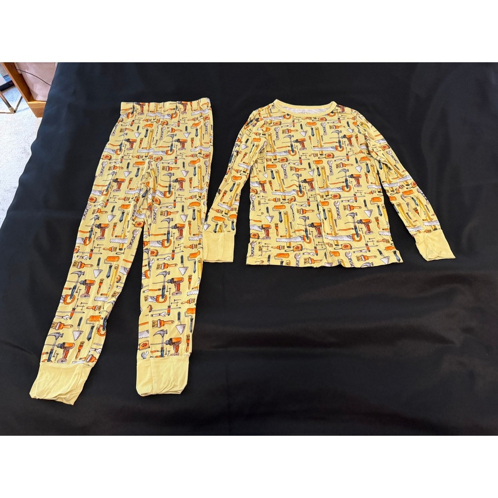 Little Snuggles Bamboo Viscose Pajamas Set 9/10 Construction Tools Yellow
